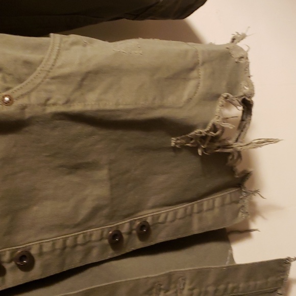 Free People Moonchild Distressed Green Jacket - Picture 8 of 13